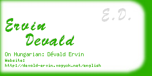 ervin devald business card