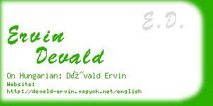 ervin devald business card